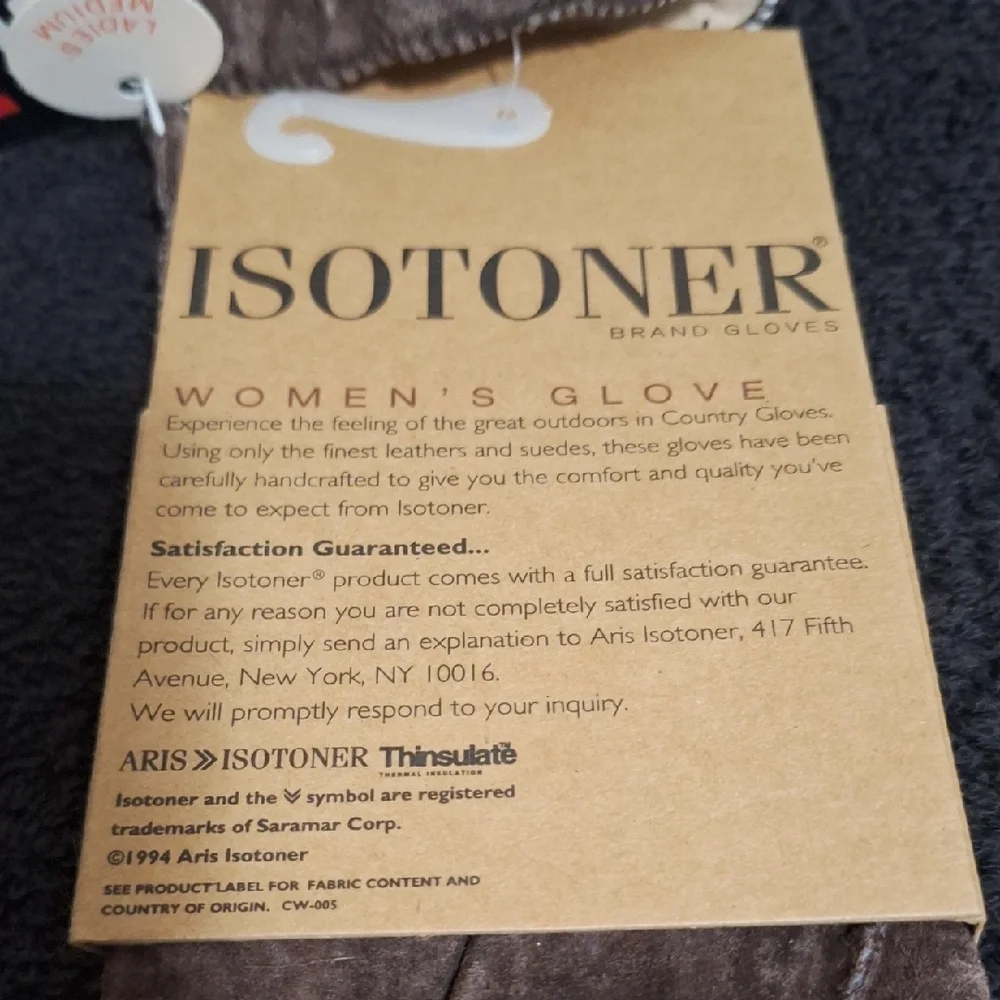 Isotoner Women's Brown Suede Leather Aris Country Gloves-M